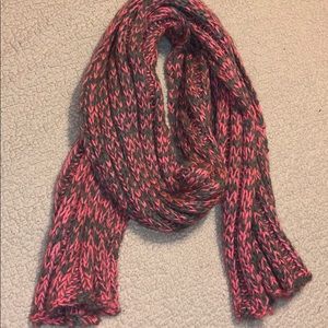 Hot pink and gray scarf